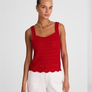 Madewell Red Crochet Tank Top